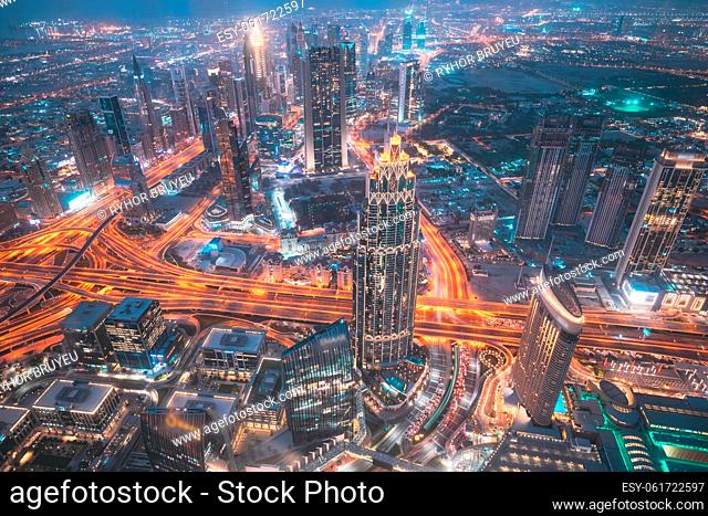 Dubai, UAE, United Arab Emirates. 6K 5K 4K . Day to Night timelapse. Change Transition To Night. City Traffic