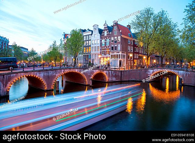 Canal Crossroads At Keizersgracht, Amsterdam, The Netherlands