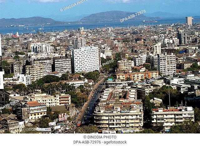 Aerial view of Mumbai city , Bombay Mumbai , Maharashtra , India