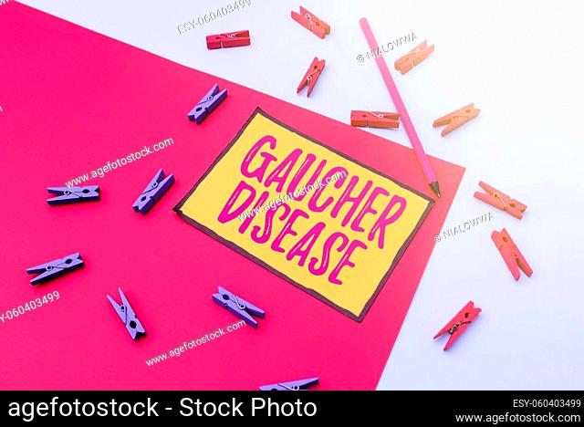 Handwriting text Gaucher Disease, Business idea autosomal recessive inherited disorder of metabolism Writing Important Notes Displaying Messages And Listing...