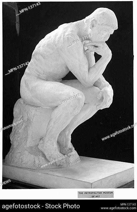 The Thinker (Le Penseur). Artist: Auguste Rodin (French, Paris 1840-1917 Meudon); Date: 1904; Culture: French; Medium: Plaster; Dimensions: Overall (with base):...