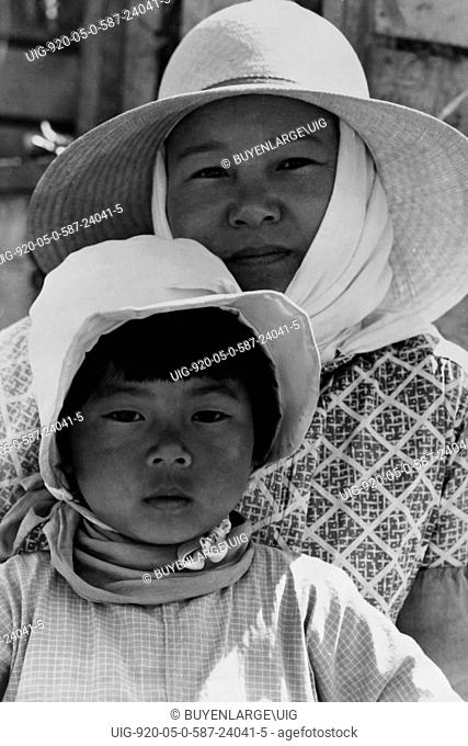 Japanese mother and daughter, agricultural workers near Guadalupe, California