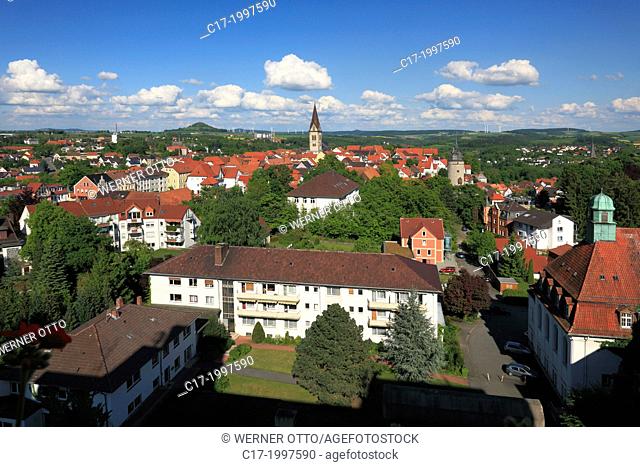 Germany, Warburg, Diemel, Warburger Boerde, East Westphalia, Westphalian Lowland, North Rhine-Westphalia, NRW, panorama of the city