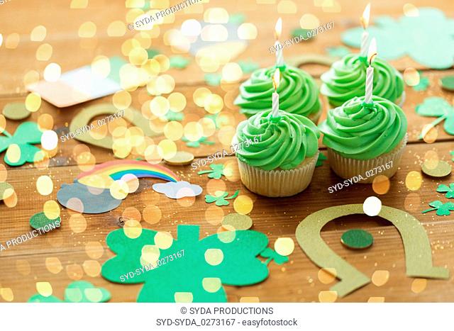 green cupcakes and st patricks day party props
