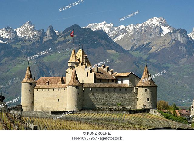 Aigle castle in Vaud, Switzerland
