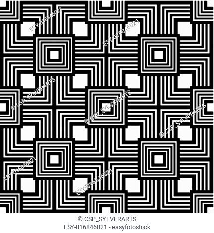 Seamless black and white pattern, simple vector stripes geometri