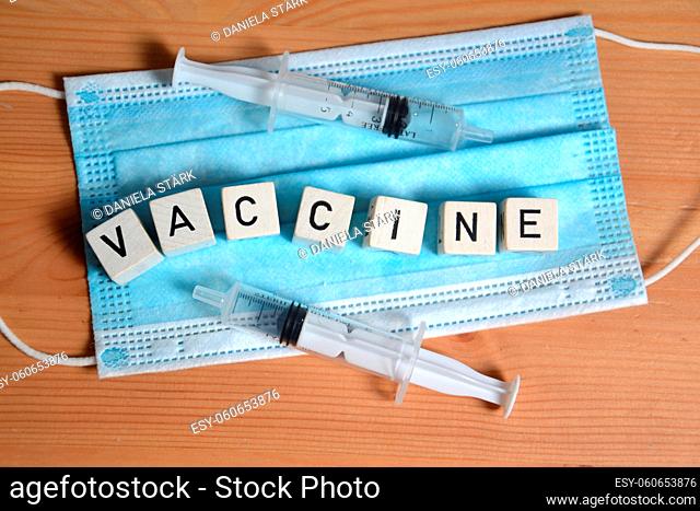 Medicine concept for vaccine with a syringe