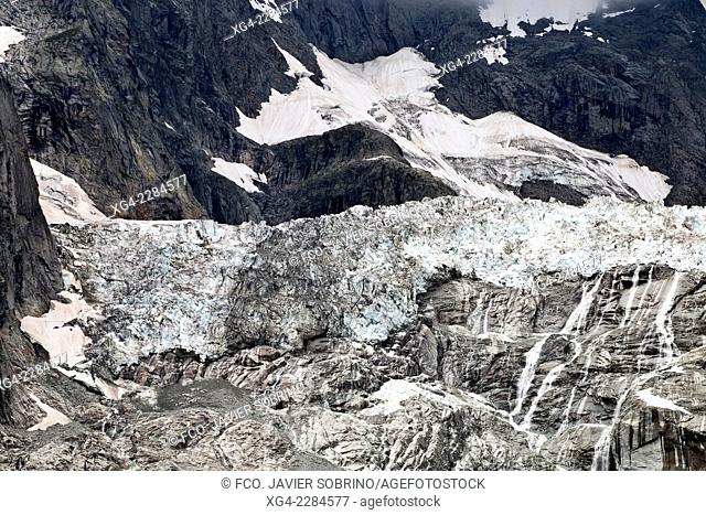 Glaciar de la Brenva – Macizo del Mont Blanc - Aosta – Alpes - Val d’Aosta – Italia – Europa