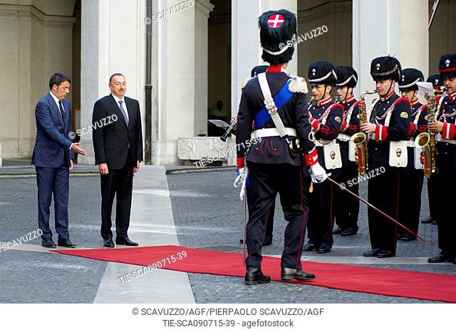 The Italian Prime Minister Matteo Renzi receives the President of the Republic of Azerbaijan Ilham Aliyev. Rome, Italy 09/07/2015