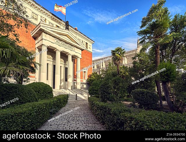 Royal Spanish Academy(Real Academia de la Lengua, RAE, in Spanish) headquarters, located next to the Prado Museum. Madrid, Spain