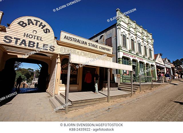 Sovereign Hill, an open-air museum depicting life in Ballarat during the goldrush. Victoria, Australia