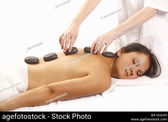 Woman at Hot Stone Massage, Hot Stones, Basalt, LaStone Therapy