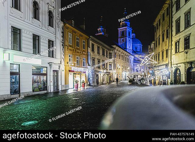 City view at aftert in Ljubljana, December 5th, 2023. - Ljubljana/Slowenien