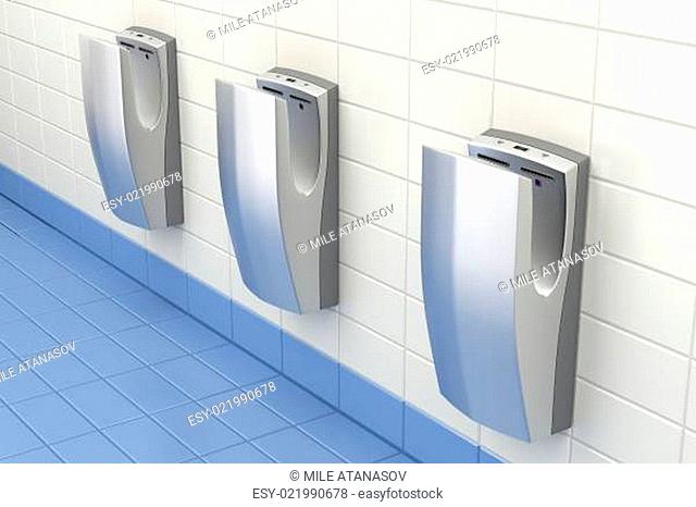 Hand dryers in public washroom