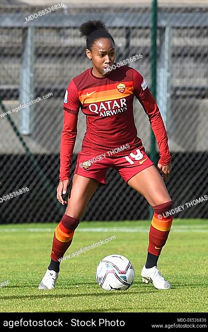 Roma footballer Lindsey Thomas during the match Roma-Sassuolo in the tre fontante stadium. Rome (Italy), January 23rd, 2021