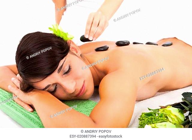 Woman Receiving Lastone Massage