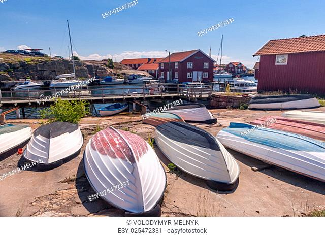 Fishing Boats. typical landscape in a sunny day. Gothenburg, Sweden