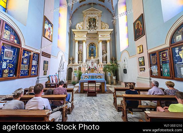 Chapel with miraculous statue of the Madonna in Basilica of Visitation of Blessed Virgin Mary in former Dominican monastery in Sejny town, Poland