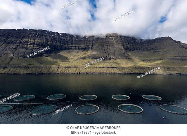 Fish farm, Borðoy, Norðoyar, Faroe Islands, Denmark