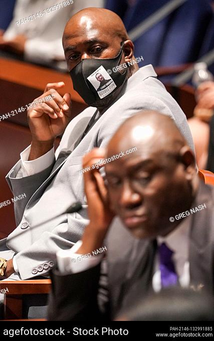 Philonise Floyd, brother of George Floyd, is seen during a House Judiciary Committee hearing to discuss police brutality and racial profiling on Wednesday