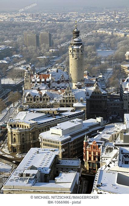 City view, Leipzig, New Town Hall, Saxony, Germany, Europe