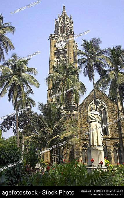 Bombay University and library with Rajabai Tower and clock Churchgate Mumbai India