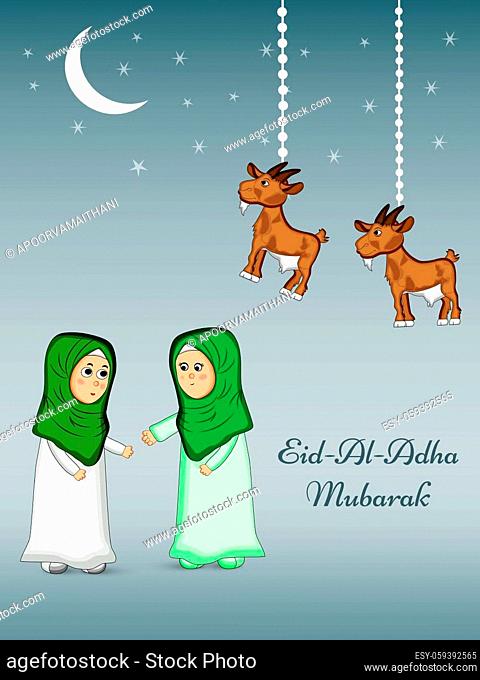 illustration of Muslim festival Eid Al Adha Mubarak