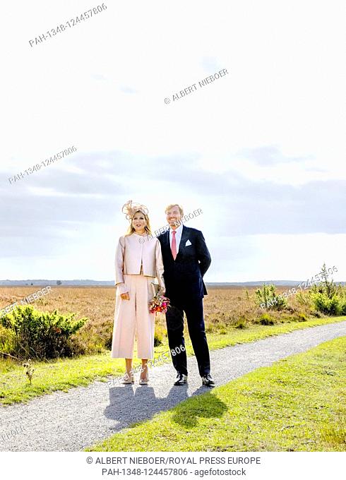 King Willem-Alexander and Queen Maxima of The Netherlands at Dwingelderveld in Westerveld, on September 18, 2019, during a regional visit to southwest Drenthe
