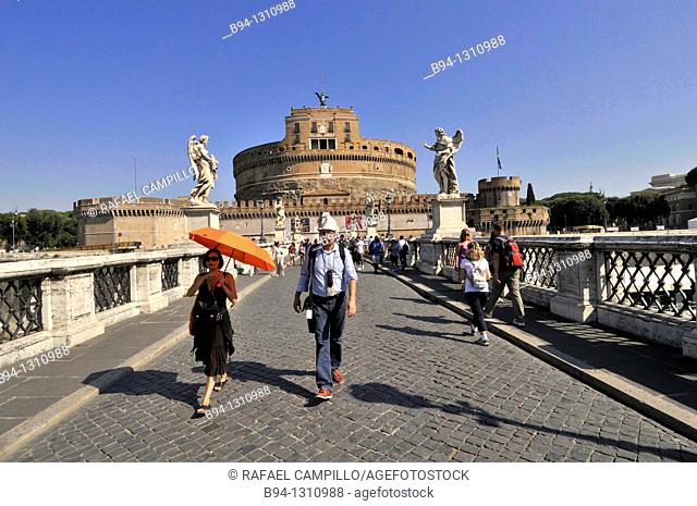 Mausoleum of Hadrian, usually known as the Castel Sant'Angelo and Ponte Sant'Angelo, Rome, Italy