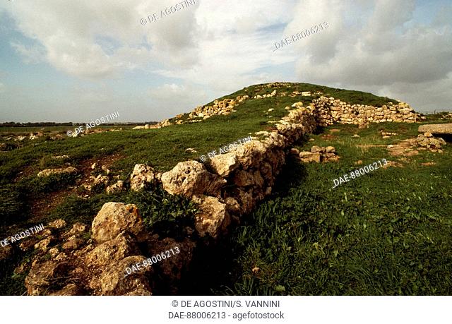 Prenuragic complex of Monte d'Accoddi, Porto Torres, Sardinia, Italy. Abealzu-Filigosa culture. 4th millennium BC. Prenuragic civilisation