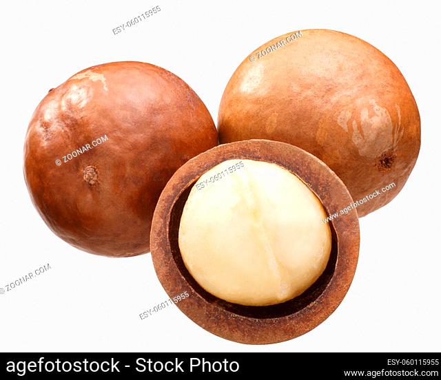 Macadamia nuts (M. integrifolia seeds), whole and shelled