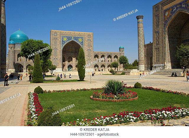 Asia, Uzbekistan, Central Asia, silk road, outside, day, building, construction, architecture, Medrese, Madrasa, Koran school, religion, religious, Islam