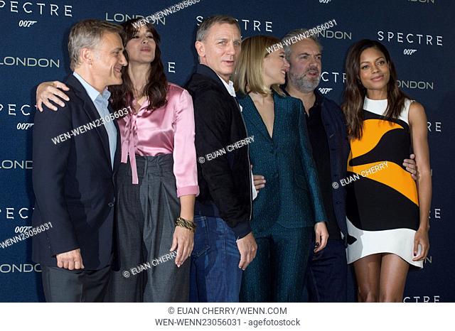 Celebrities attends a photocall for "Spectre" at the Corinthia Hotel ballroom in London Featuring: Christoph Waltz, Monica Bellucci, Daniel Craig, Lea Seydoux