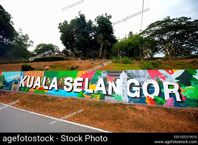Kuala Selangor, Malaysia - 21st March 2019: Bukit Melawati is a popular tourist attraction with monuments, lighthouse and monkeys in Kuala Selangor, Malaysia