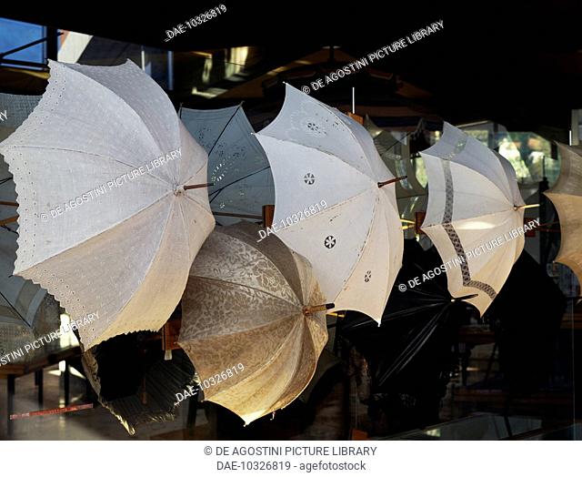 Collection of umbrellas.  Gignese, Museo Dell'Ombrello E Del Parasole (Umbrella'S Museum)