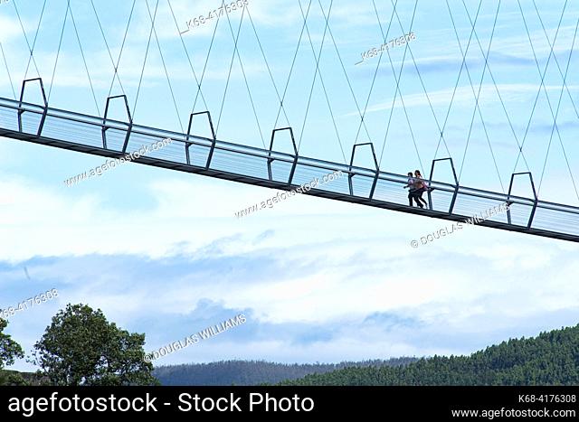 Arouca 516 suspension bridge, over the Paiva river, near Arouca, Portugal. It's one of the longest pedestrian bridges of its kind in the world