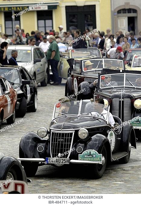 Old cars at a rally in Bischofswerda, Saxony, Germany
