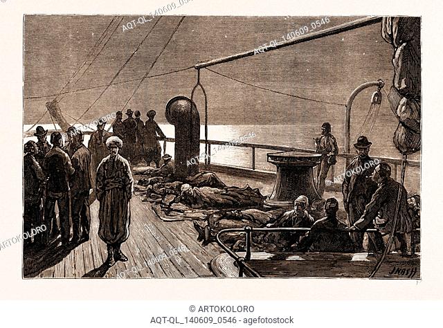 DECK PASSENGERS: A MOONLIGHT SKETCH ON THE FORECASTLE, 1876