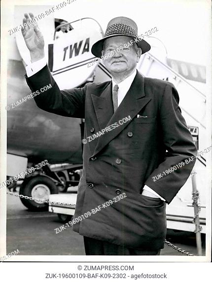 1958 - 84-year-young former President of the United Stated Herbert Hoover prepares to board a TWA Jetliner to San Francisco. Mr