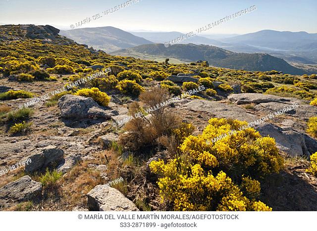 Sierra de Gredos from El Lanchal in Navalmoral de la Sierra. Avila. Castilla Leon. Spain. Europe