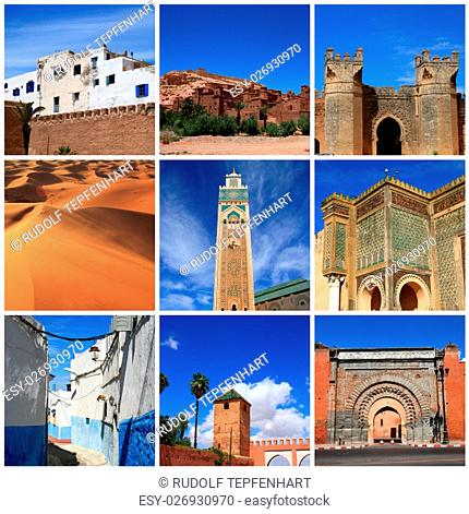 Impressions of Morocco, Collage of Travel Images