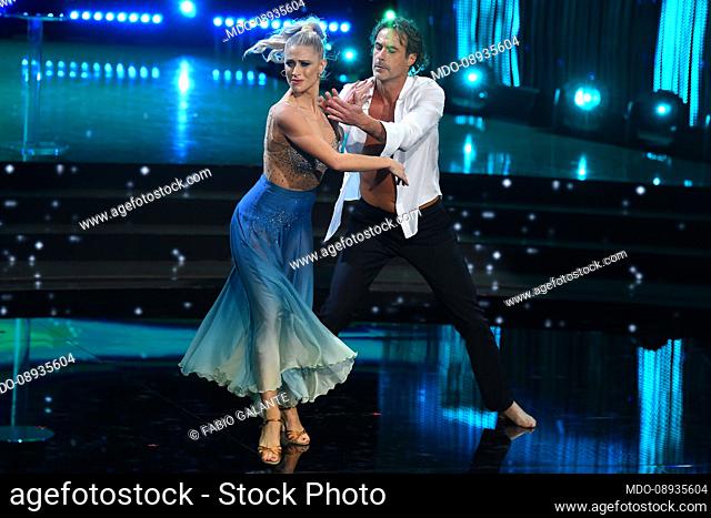 Fabio Galante and Giada Lini during the semi-final of the broadcast Dancing With The Stars at the Rai Foro italico auditorium