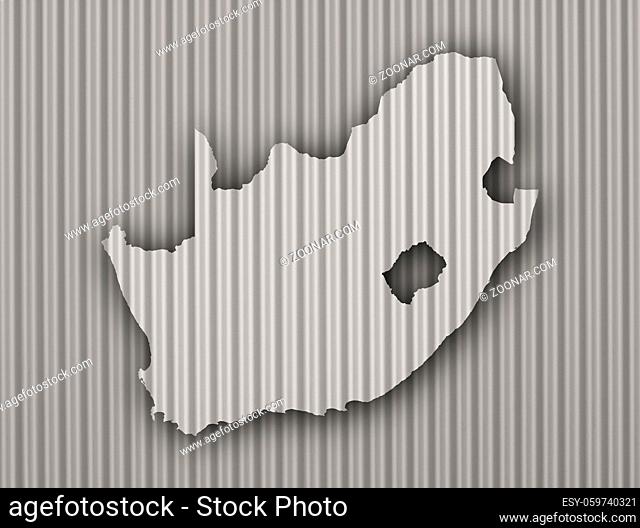 Karte von Südafrika auf Wellblech - Map of South Africa on corrugated iron