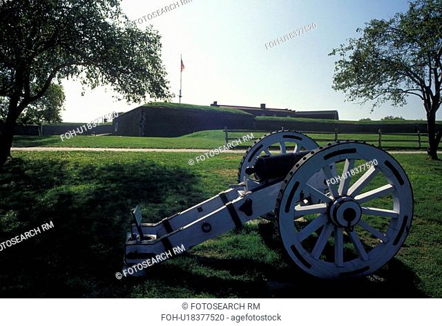 Baltimore, MD, Maryland, Cannon displayed at Fort McHenry National Monument and Historic Shrine in Baltimore