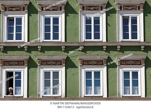 House facade on Stadtplatz Square in Braunau am Inn, Innviertel, Upper Austria, Austria, Europe