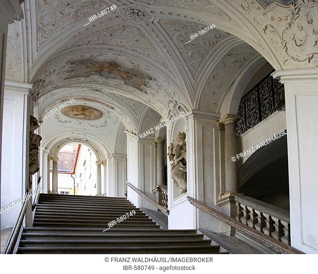 Staircase in Convent St. Florian, St. Florian, Upper Austria, Austria