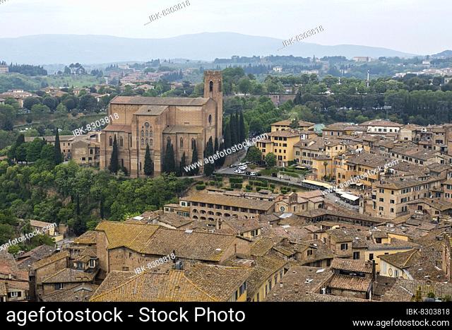 Cityscape, view from Torre del Mangia, Siena, Tuscany, Italy, Europe