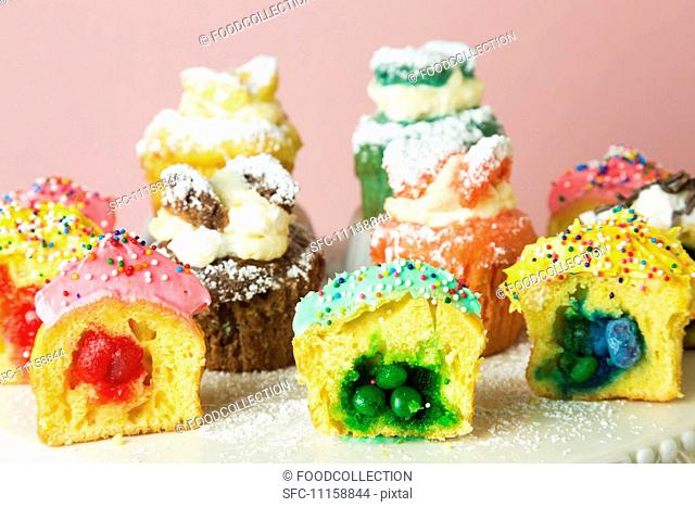 Assorted Cupcakes with Various Fillings