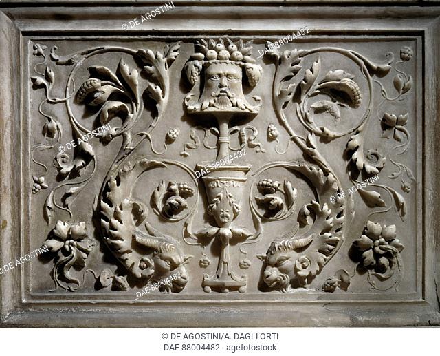 Bas-relief from the triumphal arch, by Tullio Lombardo (1455-ca 1532), church of Santa Maria dei Miracoli, Venice (UNESCO World Heritage List, 1987), Veneto