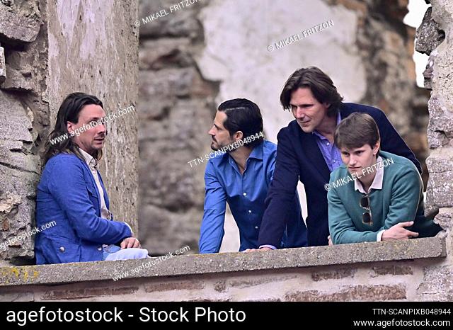 Prince Carl Philip and Queen Silvia's nephew Patrick Sommerlath at a concert with Molly Sandén at Borgholm Castle Ruins, Oland